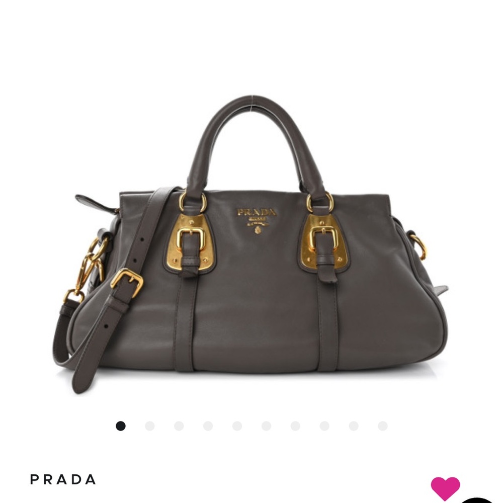 Prada Soft Calf Leather Satchel, Bambu with Gold hardware
